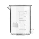 Scifa High Quality Borosilicate 3.3 Glass Beakers with Graduation Marks - 1000 ml, Pack of 1- 