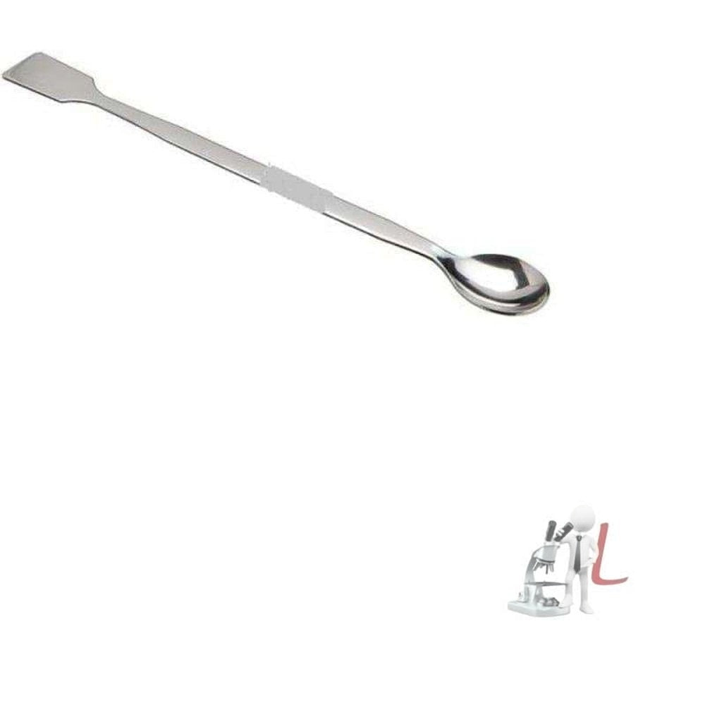 Spatula 6", Stainless Steel, One Side Spoon One Side Flat (Pack of 10) by labpro- Laboratory equipments