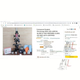 Student Compound Microscope (50 Slides  LED LIGHT ) - Laboratorydeal