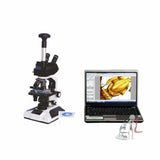 TRINOCULAR Microscope, 40X-1500X Mag, Led Illumination with Semi-Plan Achro Objectives, 5.0mp Cmos Camera and Kit - Laboratorydeal