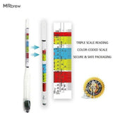 Triple Scale Hydrometer, Hardcase and 250ml jar - Specifc Gravity ABV Tester- for Wine, Beer, Mead and laboratoy tested- 