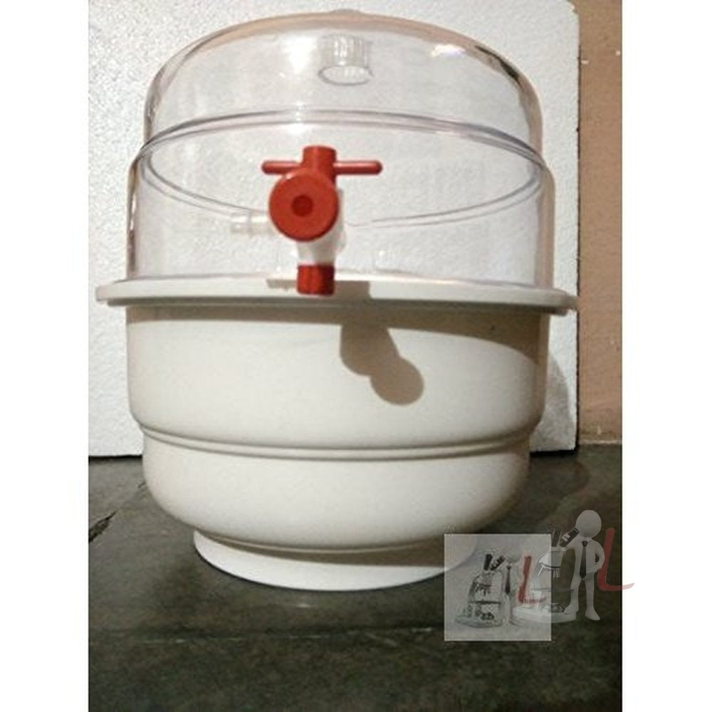 Vaccum dessicator 250mm ID Polycarbonate All clear with PTFE stopcock - Laboratorydeal