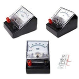 WKM Analog DC Voltmeter 10/ Volt Ammeter 500 MA/Galvanometer 30-0-30 Volt for Lab Desk - Pack of 3- 
