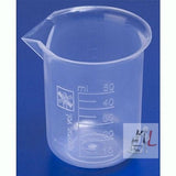 WKM Beaker 50ml Pack of 12 Polypropylene- 