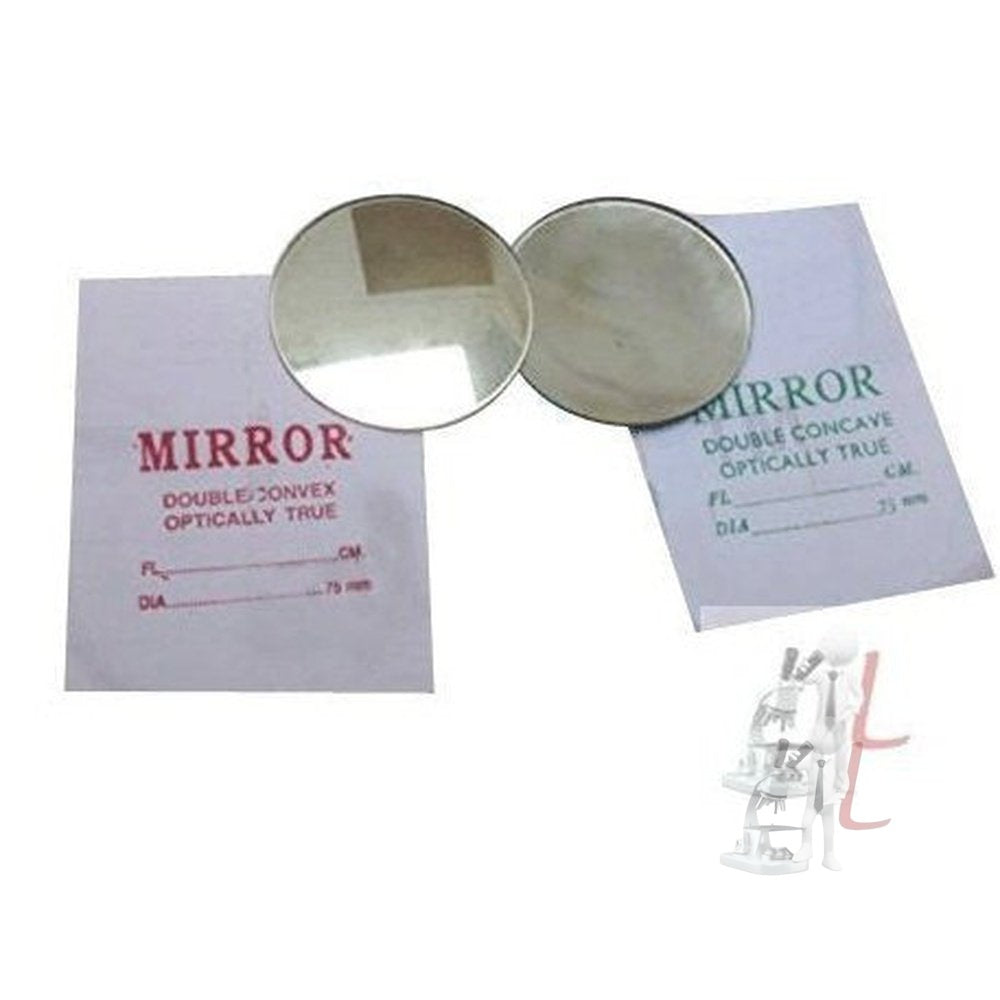 WKM Optical Glass Convex & Concave mirror (Dia 75mm) focal length 15cm - Laboratorydeal