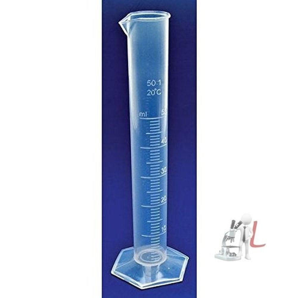 WKM Measuring Cylinder 50ml Pack of 12 Polypropylene- 