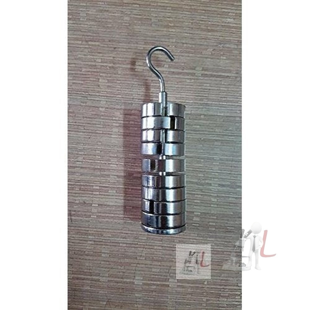 WKM Slotted Weight set 50gm x 10 (Brass Chromed) (Total weight 500gm.) - Laboratorydeal