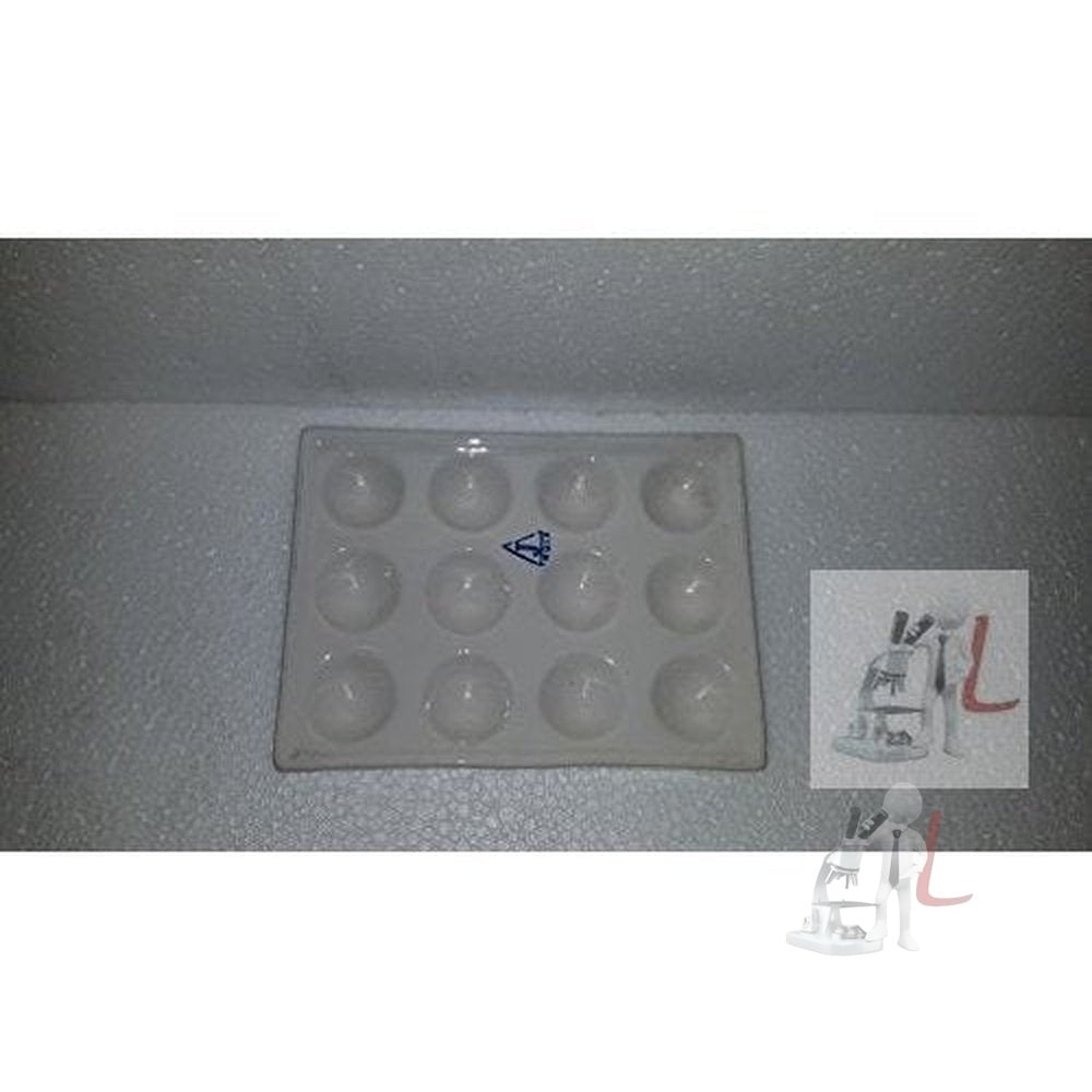 WKM Spotting Cavity Tile Plate 12 Cavity Porcelain for General Lab Use - Laboratorydeal