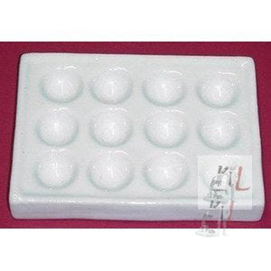 WKM Spotting Cavity Tile Plate 12 Cavity Porcelain for General Lab Use - Laboratorydeal