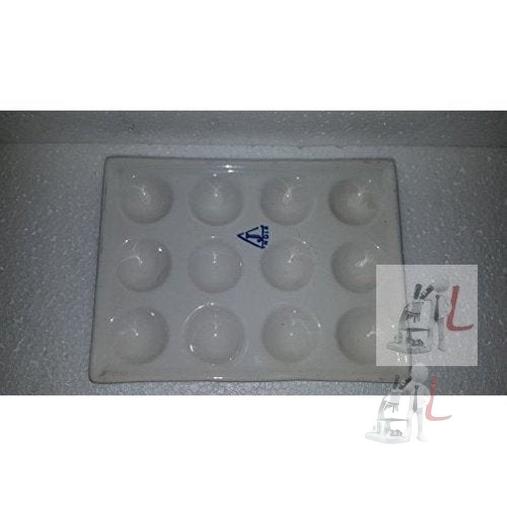 WKM Spotting Cavity Tile Plate 12 Cavity Porcelain for General Lab Use - Laboratorydeal