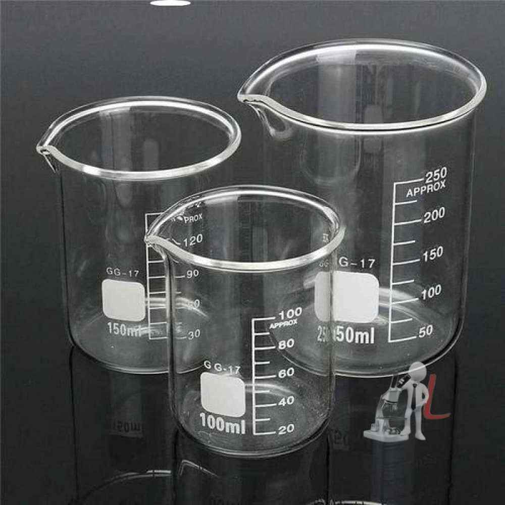 glass Beakers 50ml, 100ml, 250ml & 500ml