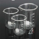 glass Beakers 50ml, 100ml, 250ml & 500ml- Beakers 50ml, 100ml, 250ml & 500ml Borosilicate Glass with marking [Pack of 4] at cheapest rates