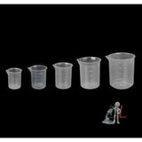 50ml 100ml (250ml-2) 500ml Plastic Science Beaker Set Measuring Cup